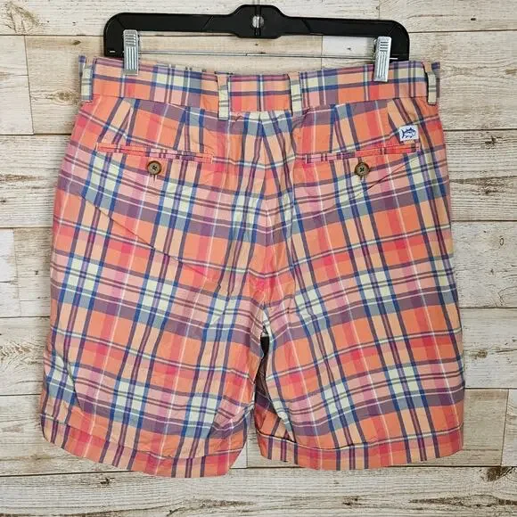 SOUTHERN TIDE SKIPJACK 9 INCH SHORTS PLAID SIZE 34 PASTEL BEACH GOLF COTTON - Picture 11 of 11
